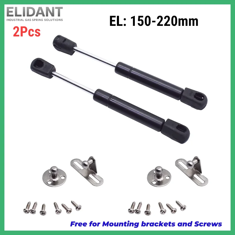 

2PCS 100N 150N 200N 150-220mm Gas Strut Soft Opening Telescopic Lift Support Spring Kitchen Cabinet Door Hinge Safety Support