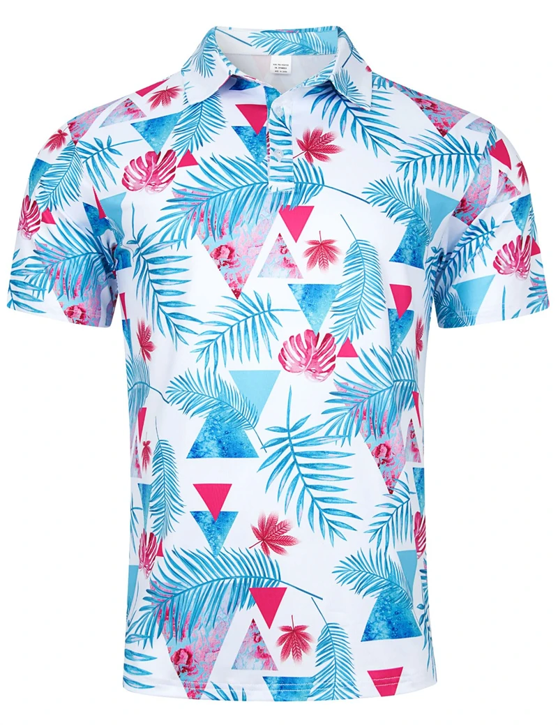 Modna męska koszulka Polo z nadrukiem Hawaii na co dzień z krótkim rękawem luźne oversize t-shirty z fajne topy uliczną letnią męską