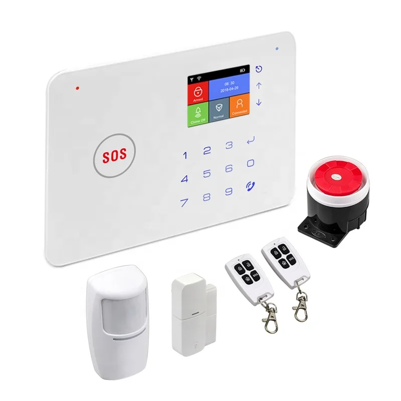 Wireless Tuya WIFI/GSM/RF433 Smart Alarm System with PIR Detector/Door Sensor/Siren/Remote Controller