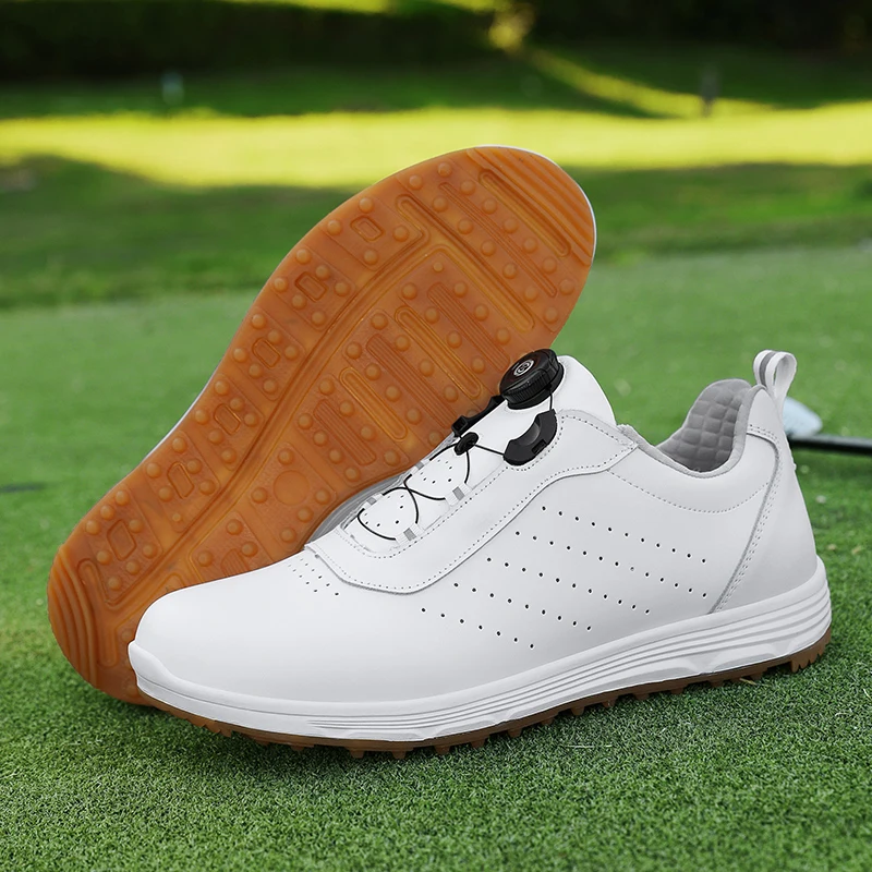 

2024 New Golf Shoes for Men High Quality Grass Sport Shoe Mens Anti-Slippery Spikes Golf Training Man Leather Walking Shoes Men