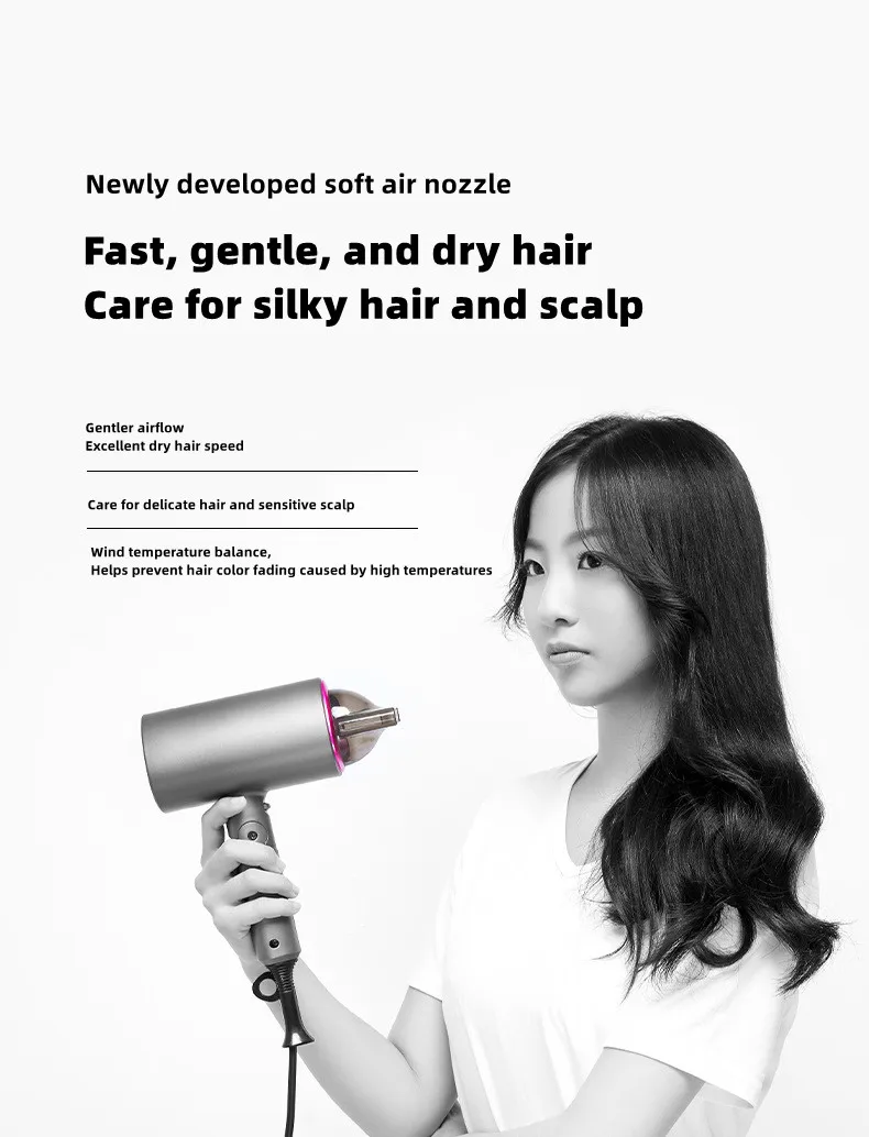 EU/UK/US New Product Hair Dryer Eu/Us Plug-In Foldable High-Speed Strong Negative Ion Household Hair Salon Portable Hair Dryer
