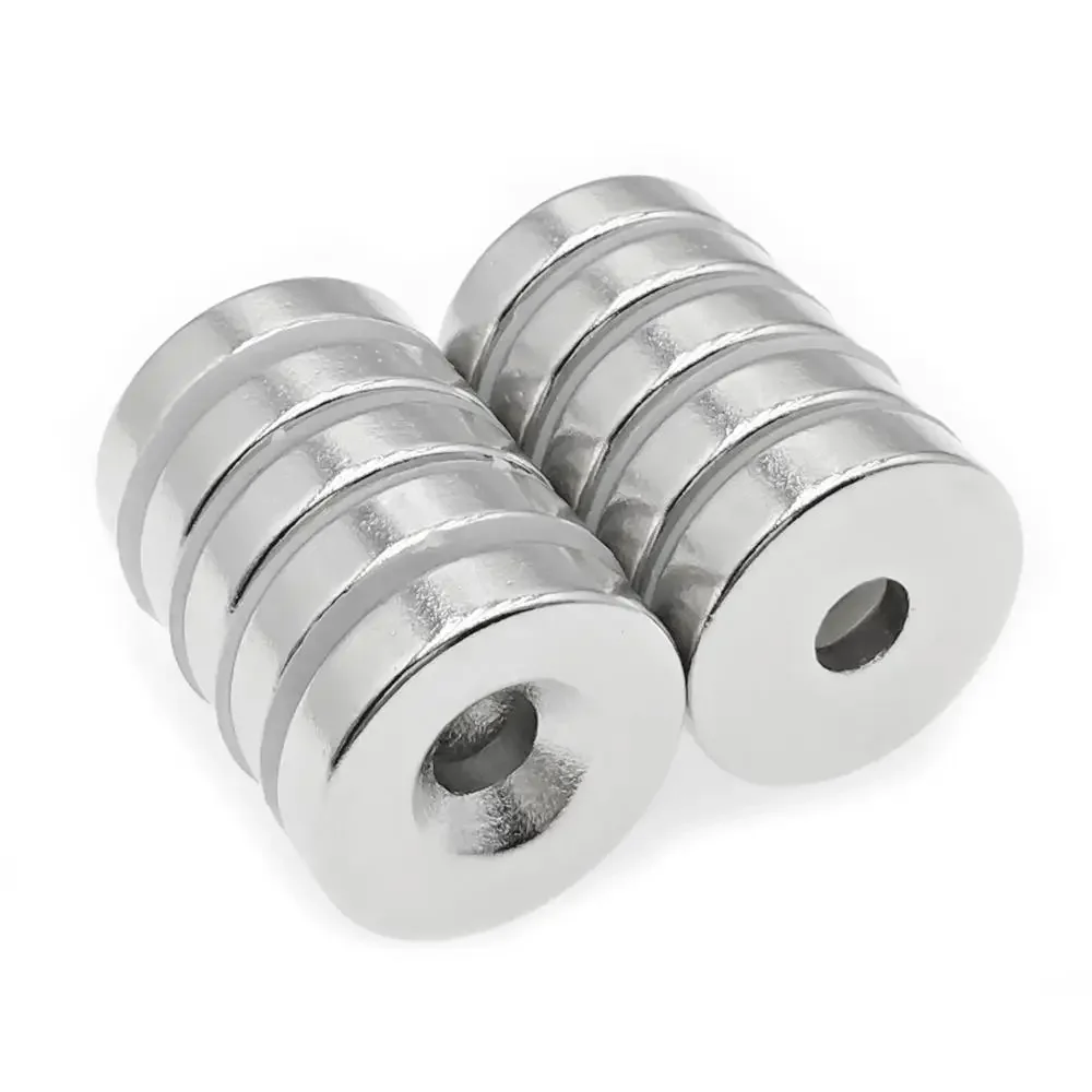 2/5/10/15/20pcs 20*10-6mm  Cylinder Rare Earth Countersunk Magnet 20x10 mm Hole 6mm Round Neodymium Magnetic Magnets N35