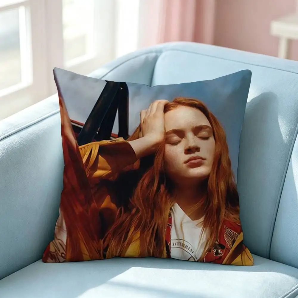 New Generation Sadie Sink Square Double-Sided printed Pillow Case Bedroom Bedside Pillow Sofa Cushion Cover