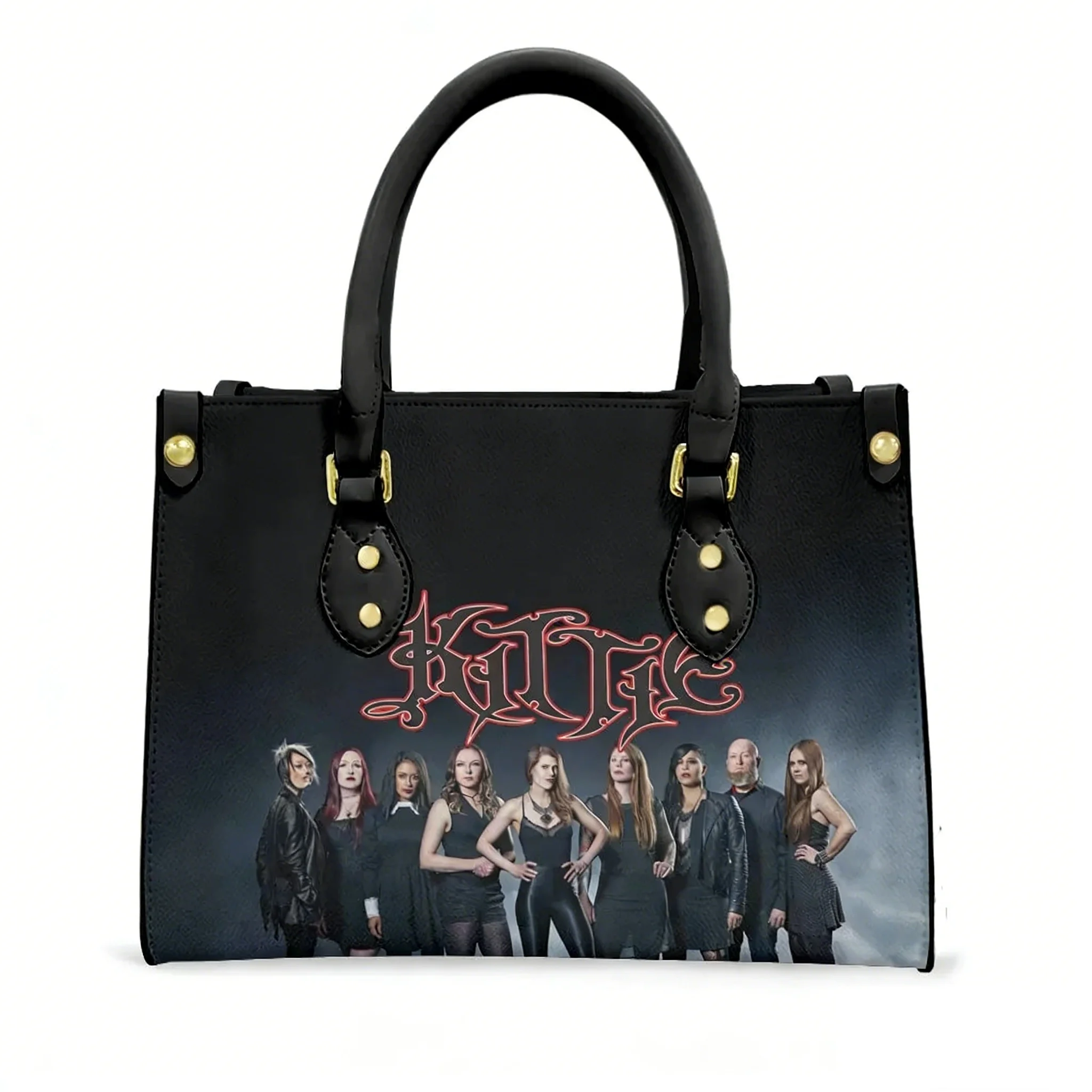 

Сумка-тоут Kittie Heavy Metal Band, женская и мужская сумка с персонализированным текстовым изображением, сумка из искусственной кожи, деловые подарочные пакеты для покупок
