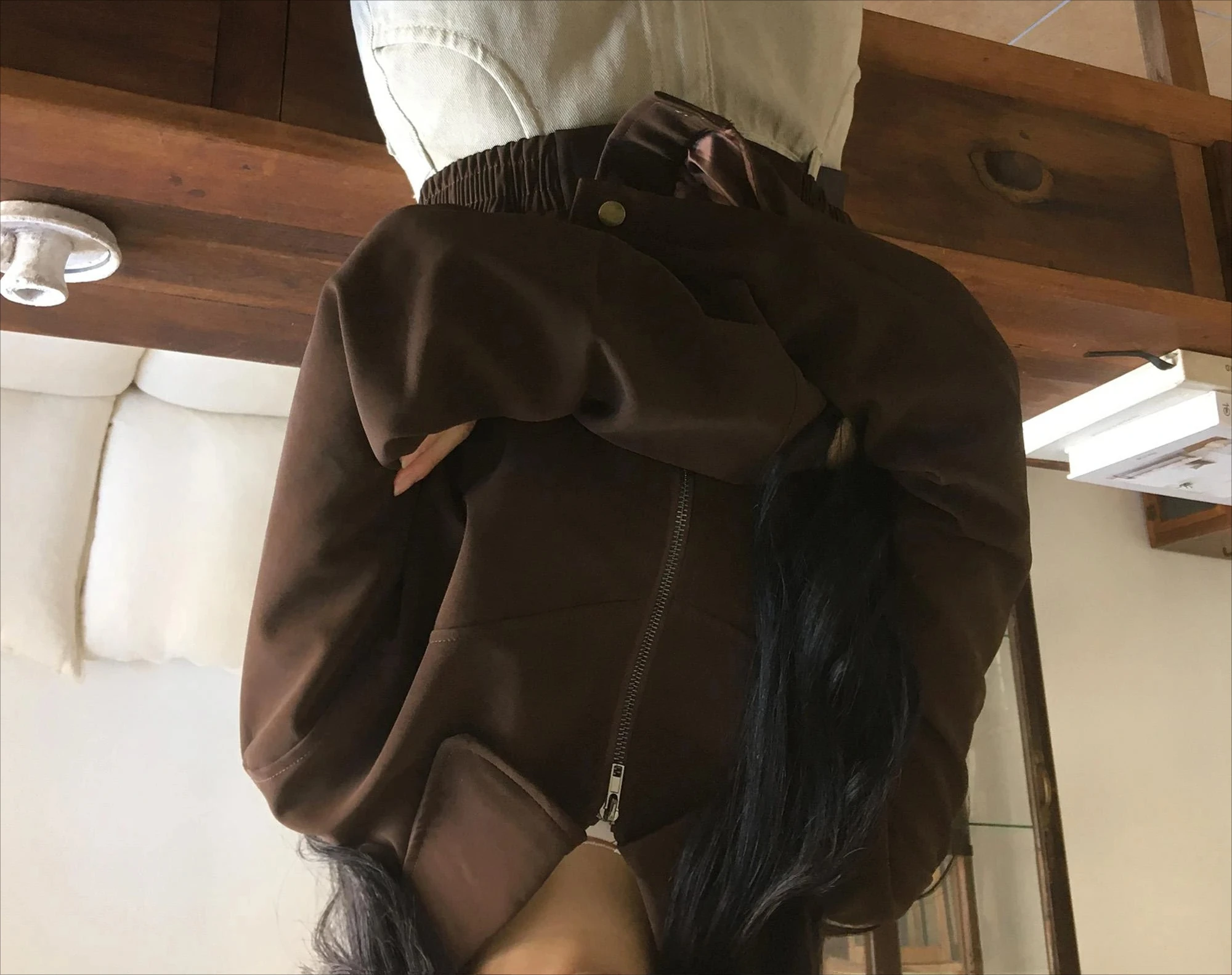 

Lapel jacket top retro versatile commuter autumn new personalized jacket women's warm jacket street wear