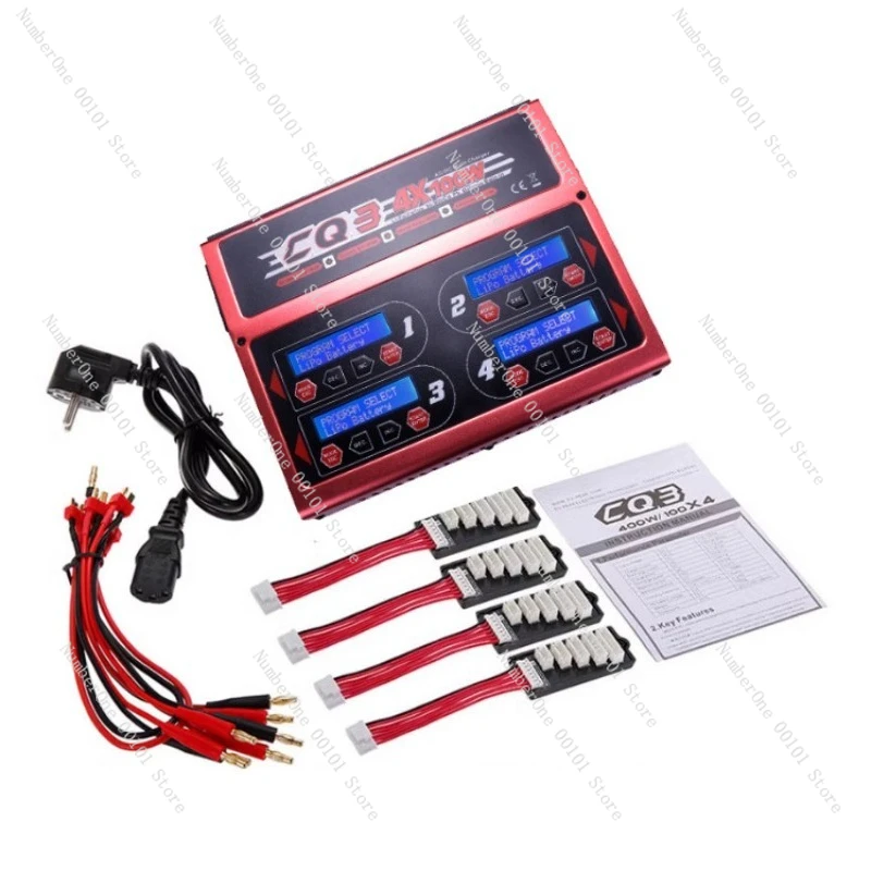 Ev-peak cq3 lithium battery charger - 4-channel independent balance charging, 6s, 100w, for rc models and drones