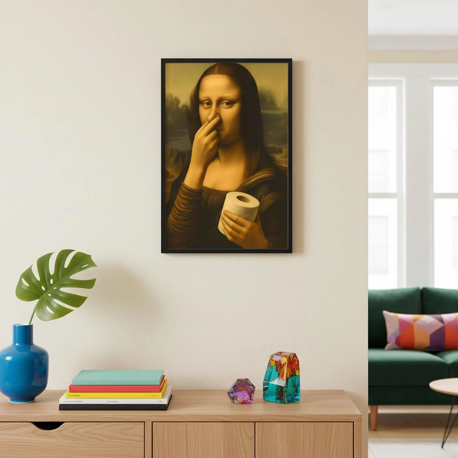 Bathroom Pictures Wall Decor Humorous Painting Pictures Artwork Funny Bathroom Decor for Toilet Restroom Room Home Dormitory