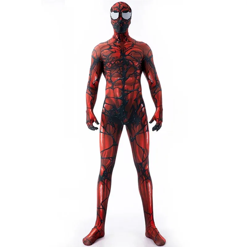 

Halloween Red Venom Symbiote Spiderman Superhero Cosplay Costume Zentai Suit Adults Kids Bodysuit Men Party Jumpsuits