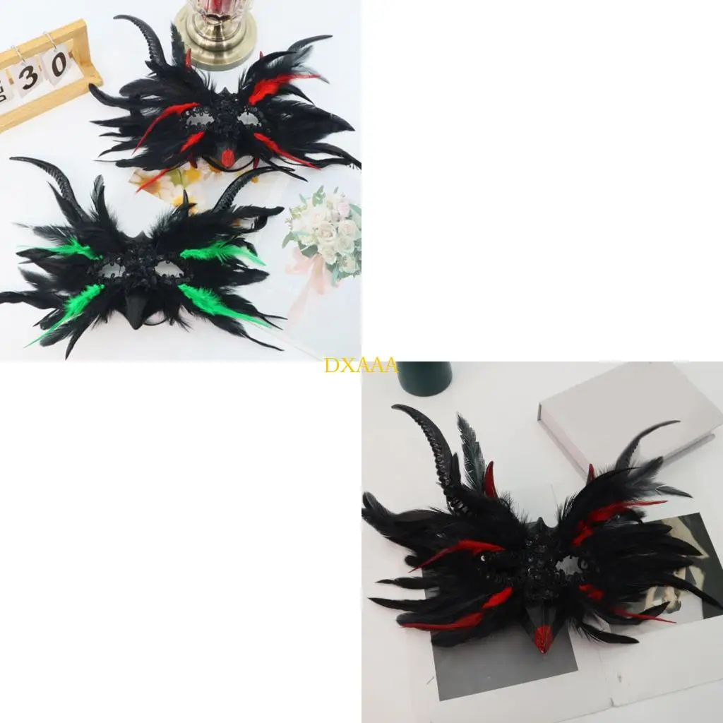 DXAA Ravendes Masquerades Mask Mask Mask Halloween Christmas Cosplay Party Half Face Mask Mask Cosplay Props