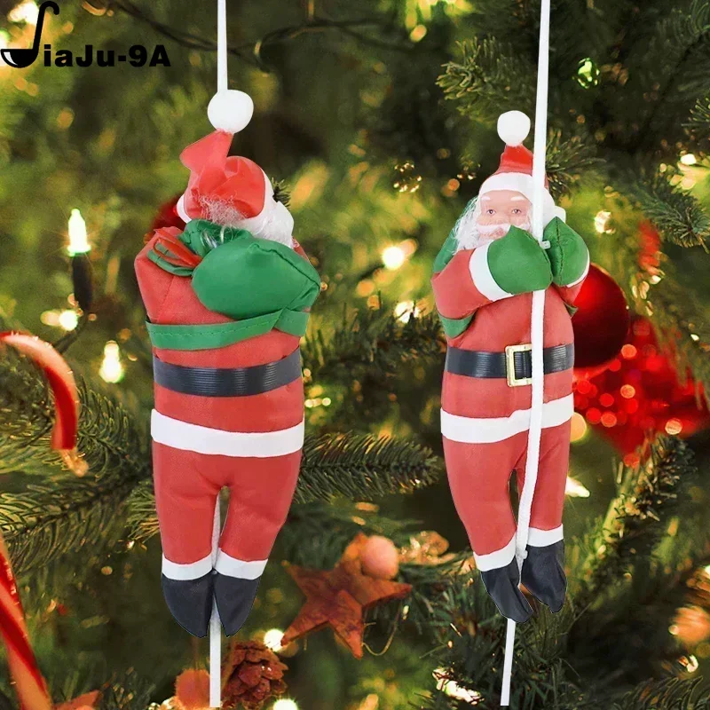 Christmas Santa Claus Climbing Ladder Doll Christmas Tree Hanging Decoration Indoor Door Wall Christmas Pendant New Year Gifts