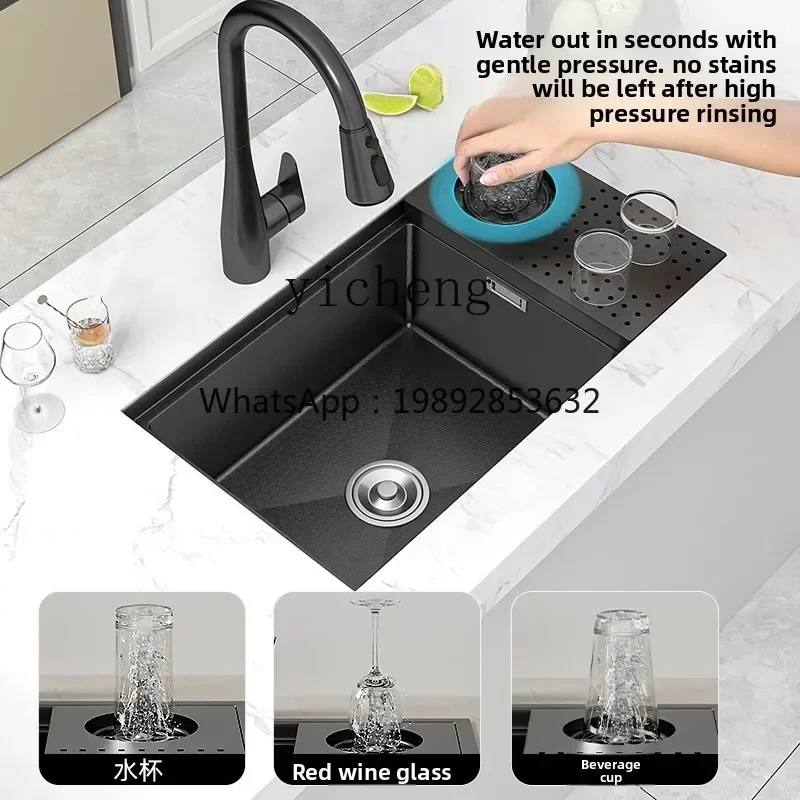 

Y1 Kitchen Sink 304 Stainless Steel Island Counter Bar Single Sink Vegetable Basin Dishsink Household