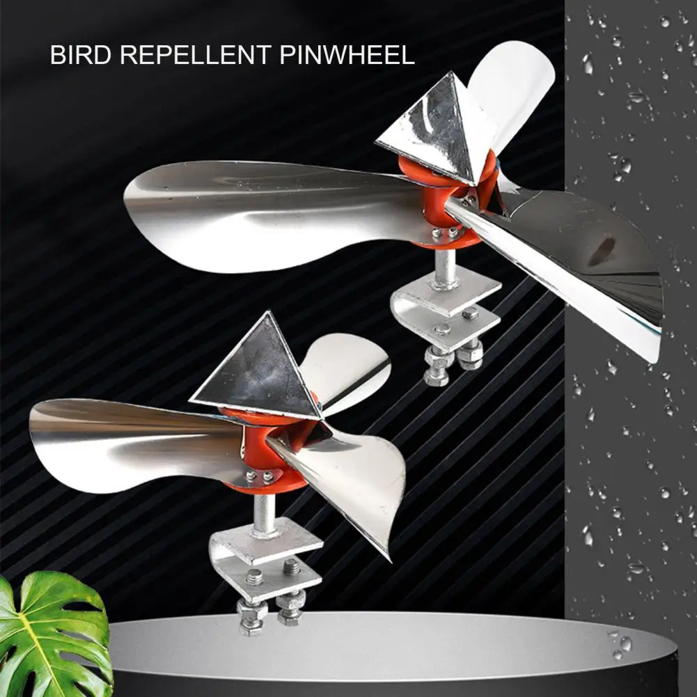 Reflective Bird Repellent Weather-proof Reflective Pinwheel Bird Deterrent Corrosion Resistant Double Silver Plated Spinning