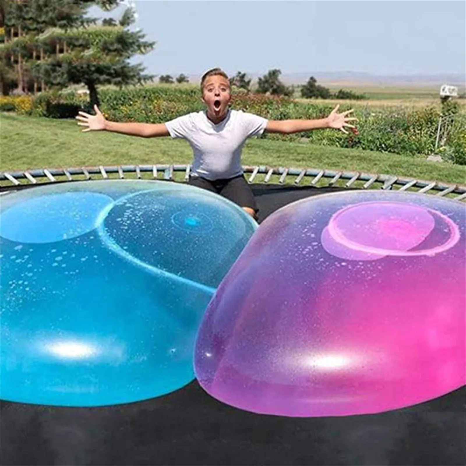 40/50/70/120cm niños al aire libre suave aire lleno de agua bola de burbujas globo inflable juguete divertido juego de fiesta grandes regalos al por mayor