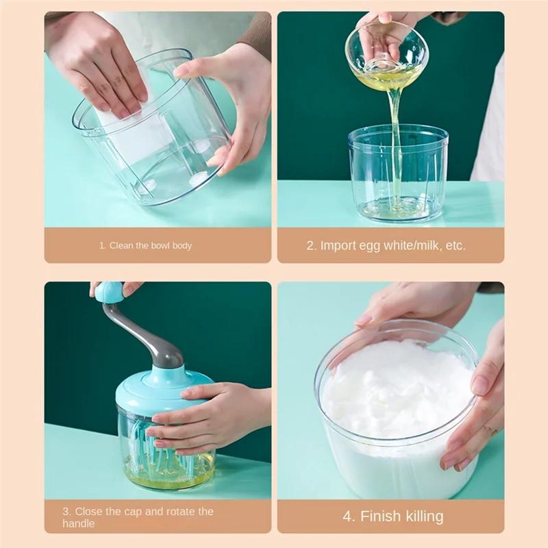 

A75T Egg Whisk,Hand-Cranked Cream Whisk,Egg Beater Baking Tools, Cream Foam Mixer,Egg Beater,Household Kitchen Tool Durable