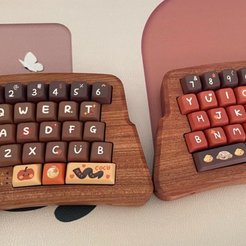 

Lice60 Tri-Mode Magnetic Split RoseHot-selling FEKER Awood RGB Wooden Tube Ergonomic Corne Keyboard Mechani Bluetooth Keyboard