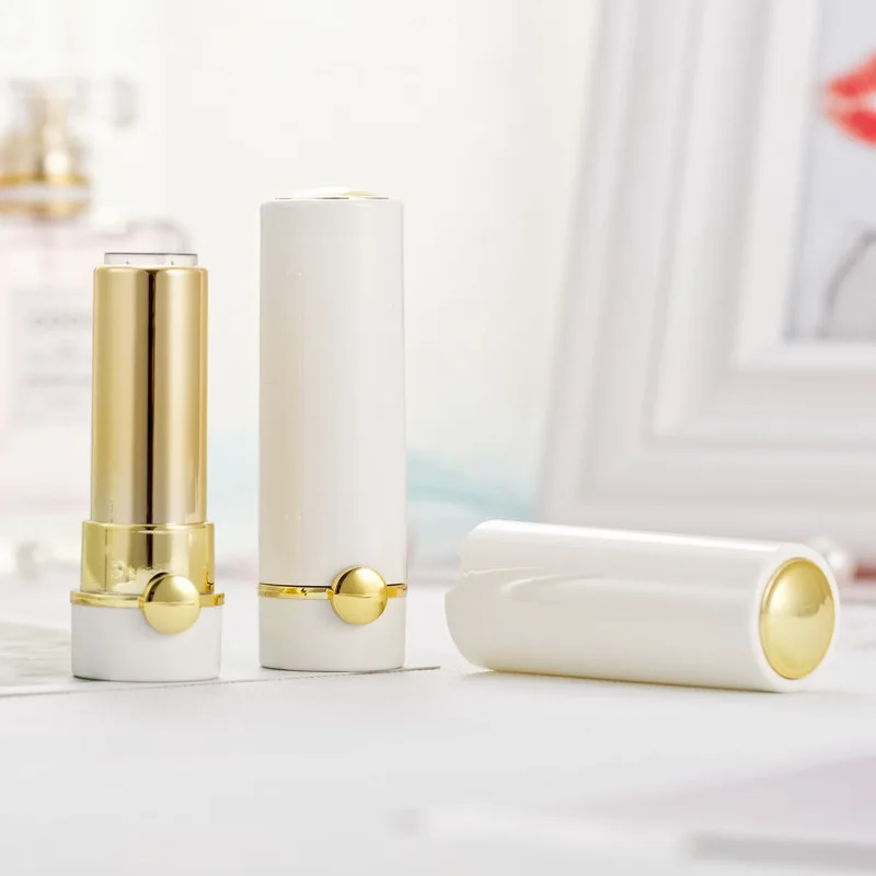 12.1mm Empty Lipstick Tube High-grade Black White Pink Round Lipstick Tube Lipstick Tube Packaging Materials Spot Buckle Type