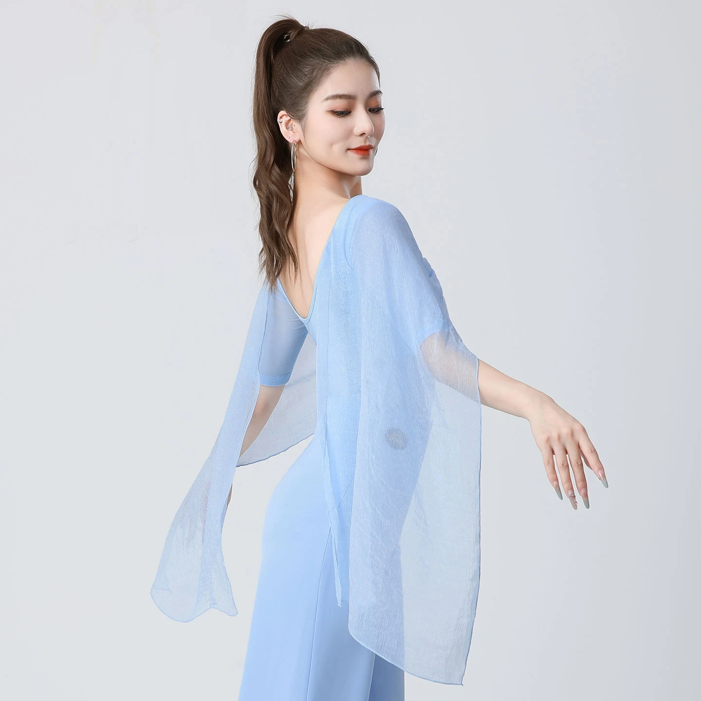 2025 New Modern Dance Clothes Flounce Mesh Half Sleeve Jumpsuit Chacha Latin Ballroom Dance Performance Costumes Wear DN21038