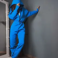 Fleece Sport Jumpsuit Women's Playsuit Sportswear Female Long Sleeve Zipper Hoodies Jumpsuits Zipper Up Autumn Winter Overalls