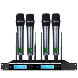Professional UHF Wireless Microphone 900MHz Full Metal Shell Handheld Lavalier Microphone Karaoke Theater Stage Microphone