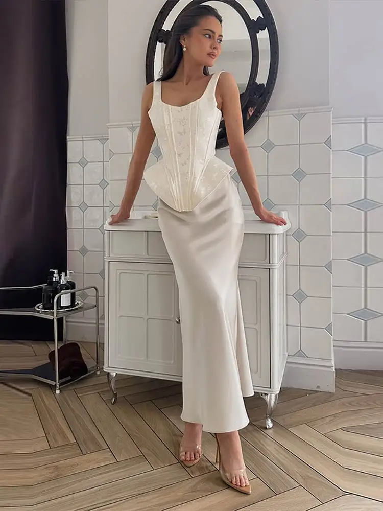 Elegant Square Collar Print Vest Women Slim Sleeveless Backless Lace Up Tops Female 2026 Fashion Summer Solid Vests Lady New