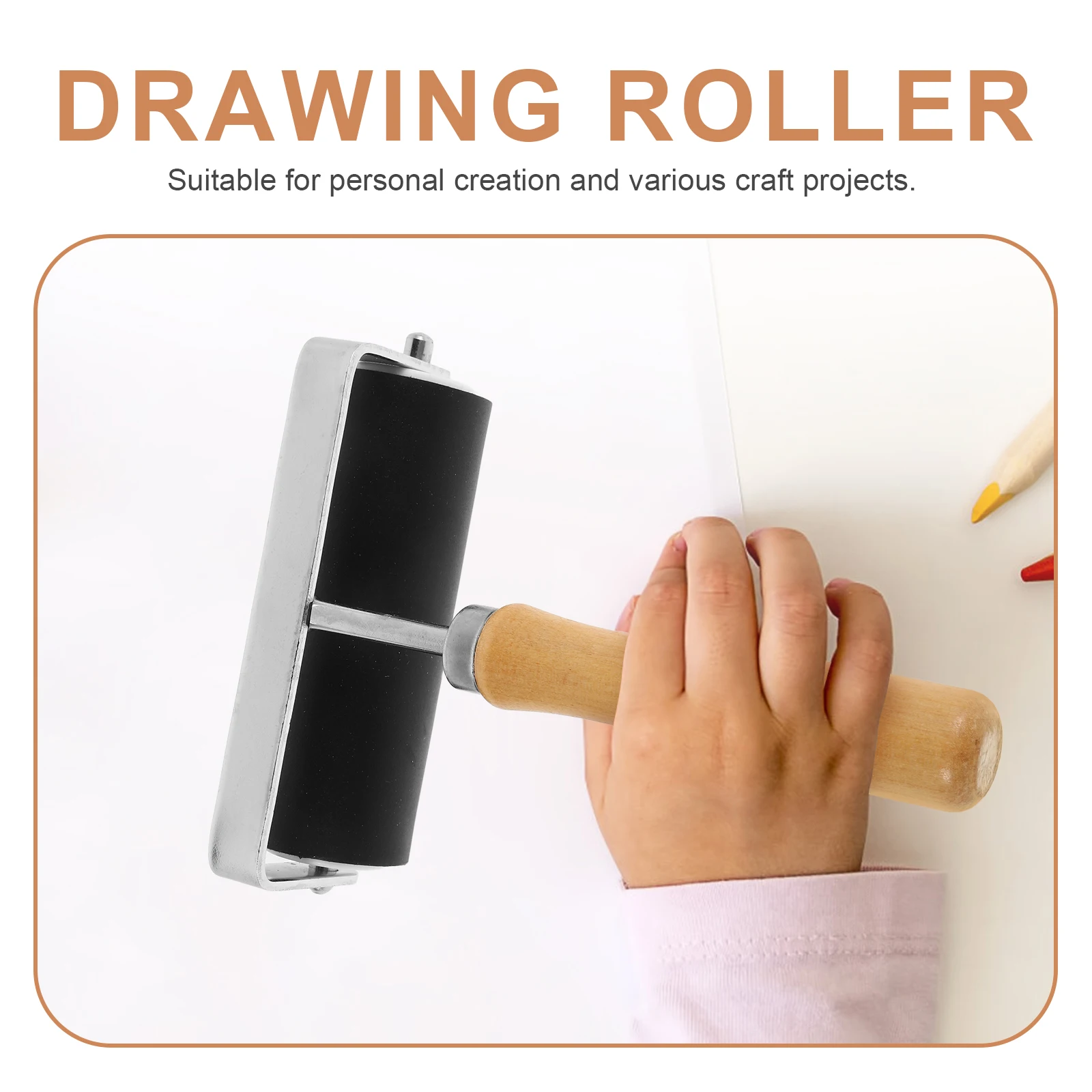 

1Set Printmaking Tool Roller Portable Ink Applicator for Painting Craft DIY Stamping Rubber Roller Art Supplies