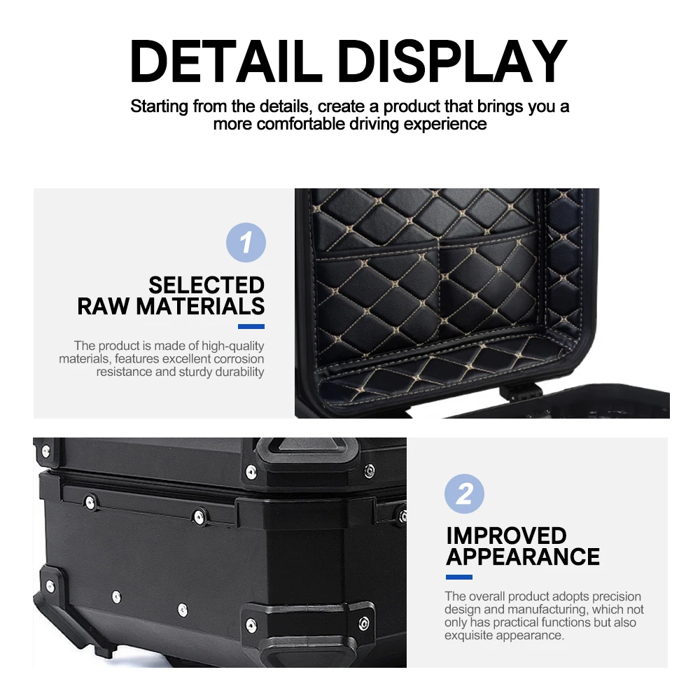 Quick-release double-lock motorcycle tail box, 28L aluminum alloy, waterproof and shockproof, universal scooter rear storage box