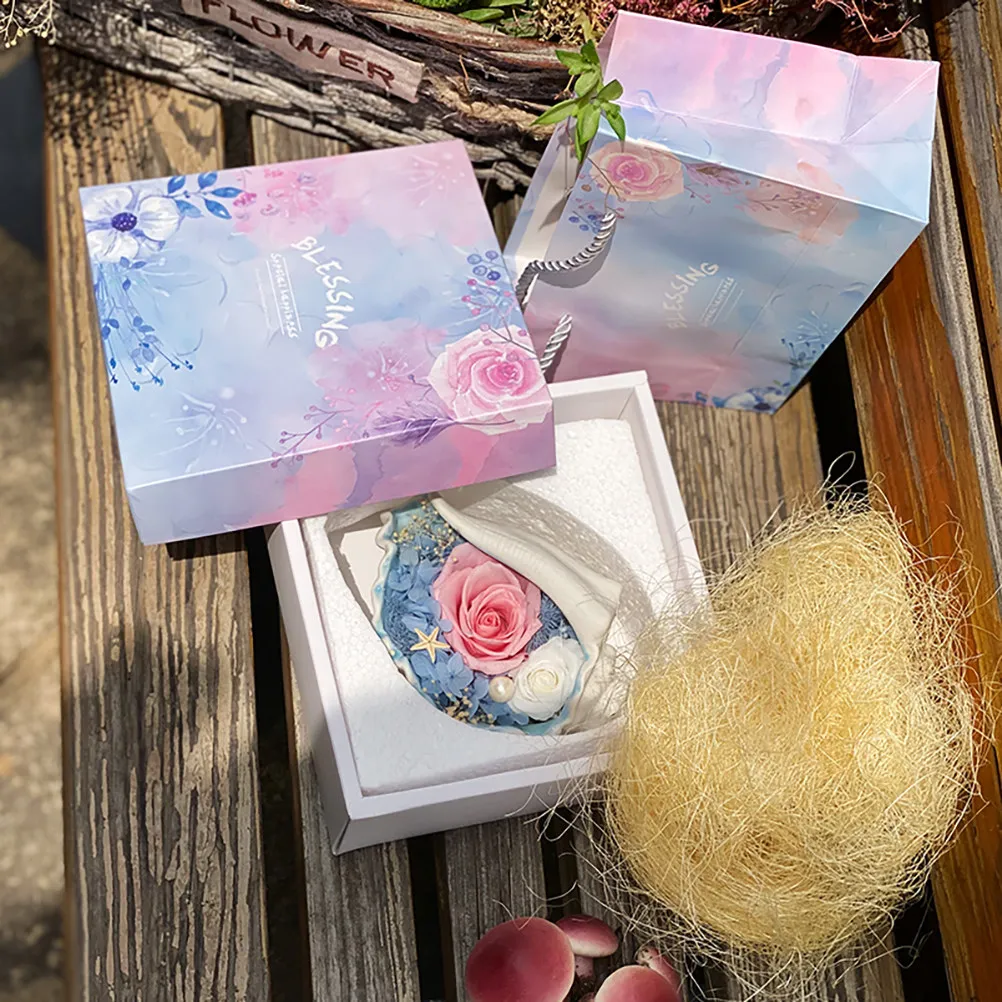 1PC Assorted Color Preserved Fresh Flower Conch Desktop Adornment Eternal Flowers Home Decoration Craft Gift for Birthday