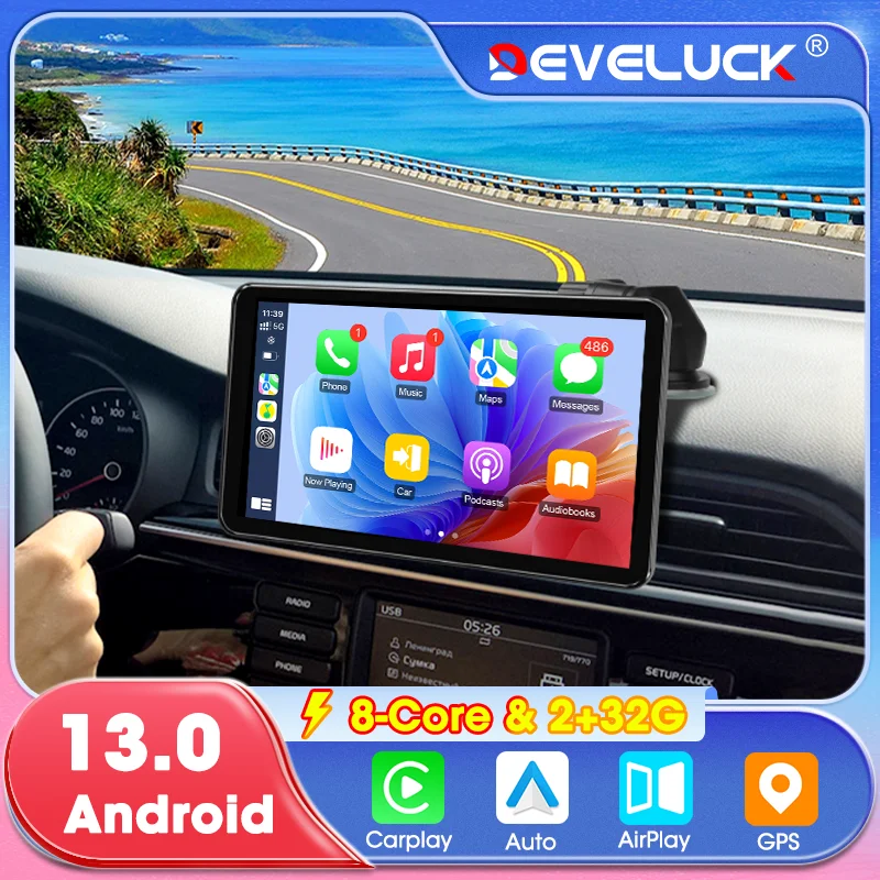 

Develuck Car Intelligent System Android 13 Auto Carplay Screen Multimedia Player GPS Navigation Rearview Camera 2 Din Stereo DVD