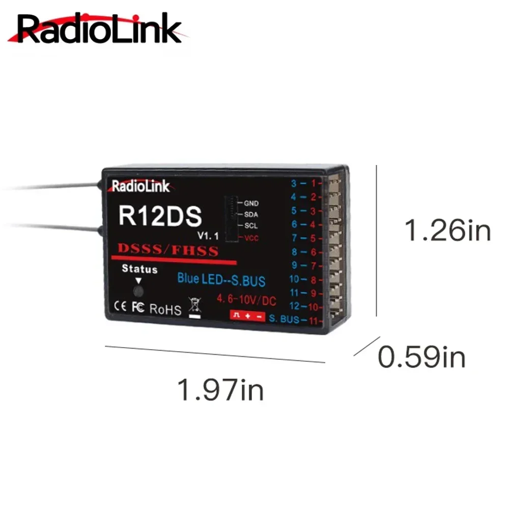 Radiolink R12DSM R12DS R9DS R8FM R8EF R8FM R6DSM R6DS R6FG R6F Rc Ontvanger 2.4G Signaal voor RC Zender