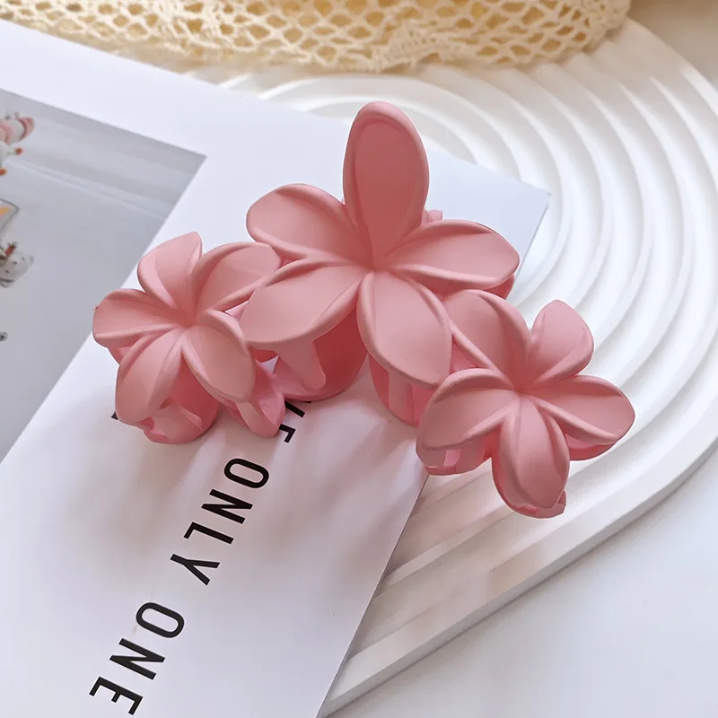 Korean Flower Hair Clips for Women Matte Solid Colors Claw Clip Exquisite Aesthetics Crab Hairpins Trendy Hair Jewelry Gifts New