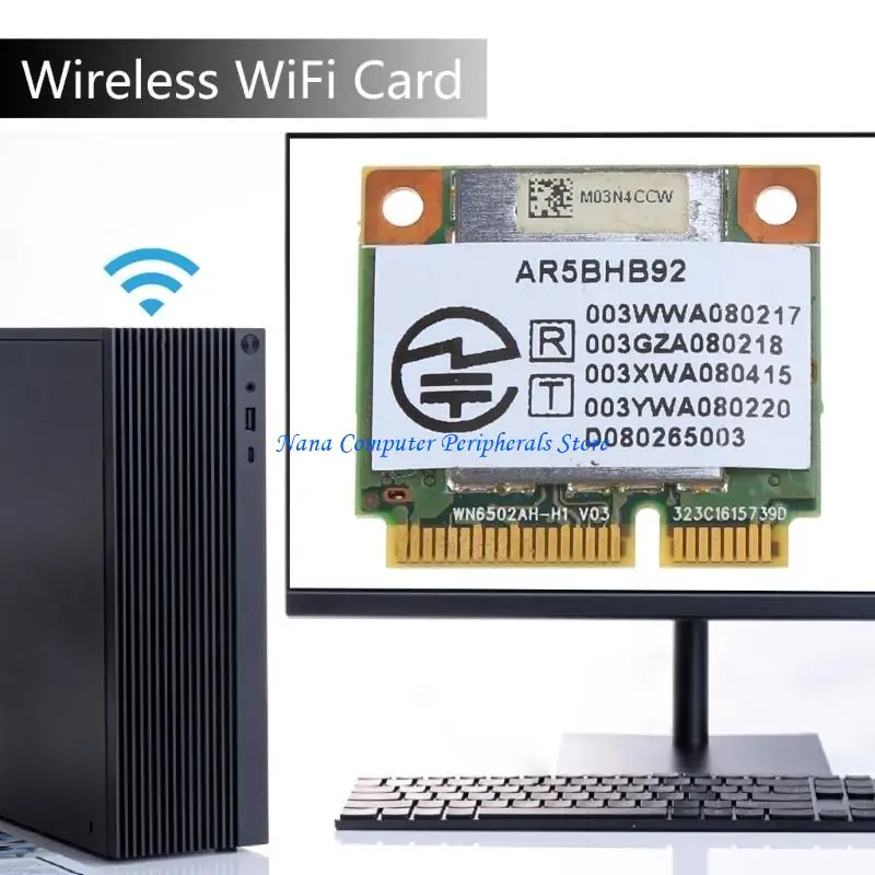 F68C AR5BHB92 300Mbps Dual Band WiFi Card Half Mini PCi-express Wireless WiFi Card for Linux Hackintosh Win10