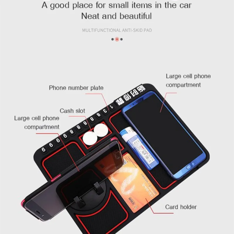 Car Phone Holder Anti-slip mat bracket mobile phone car Genuine  Navigation Storage Cushion Temporary Parking Number Plate