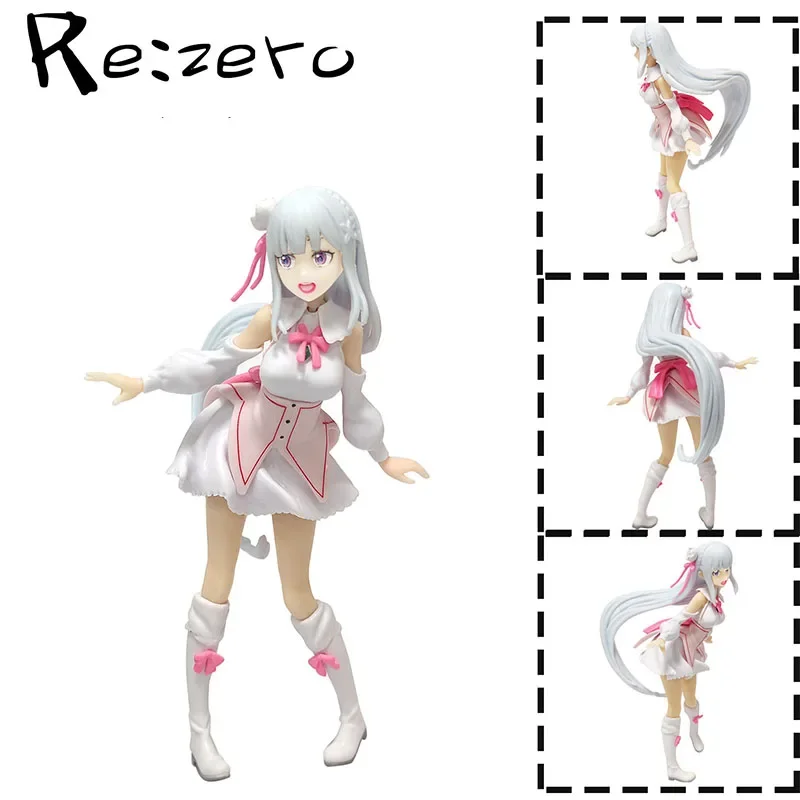 17cm Re:Life in A Different World From Zero Anime Peripherals Emilia Action Figure PVC Cute Doll Figurine Children's Toys Gifts