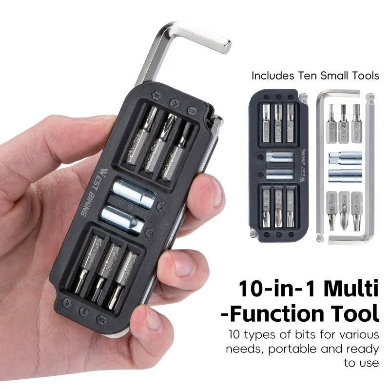 

10-in-1 Portable Bicycle Repair Tool Kit Multi-Model Hex Key Bike Maintenance Combination Tools Cycling Accessories