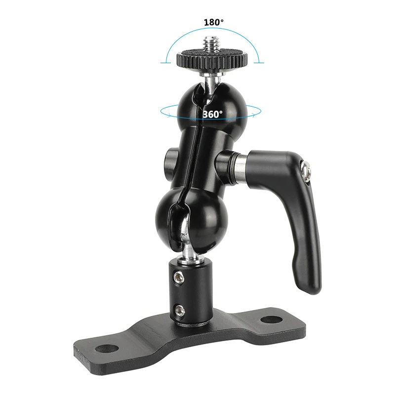 HDRIG uniwersalna głowica kulowa 1/4 "męskie złącze ulepszone pokrętło blokady z płyta montażowa ściennym do ekran aparatu/latarki