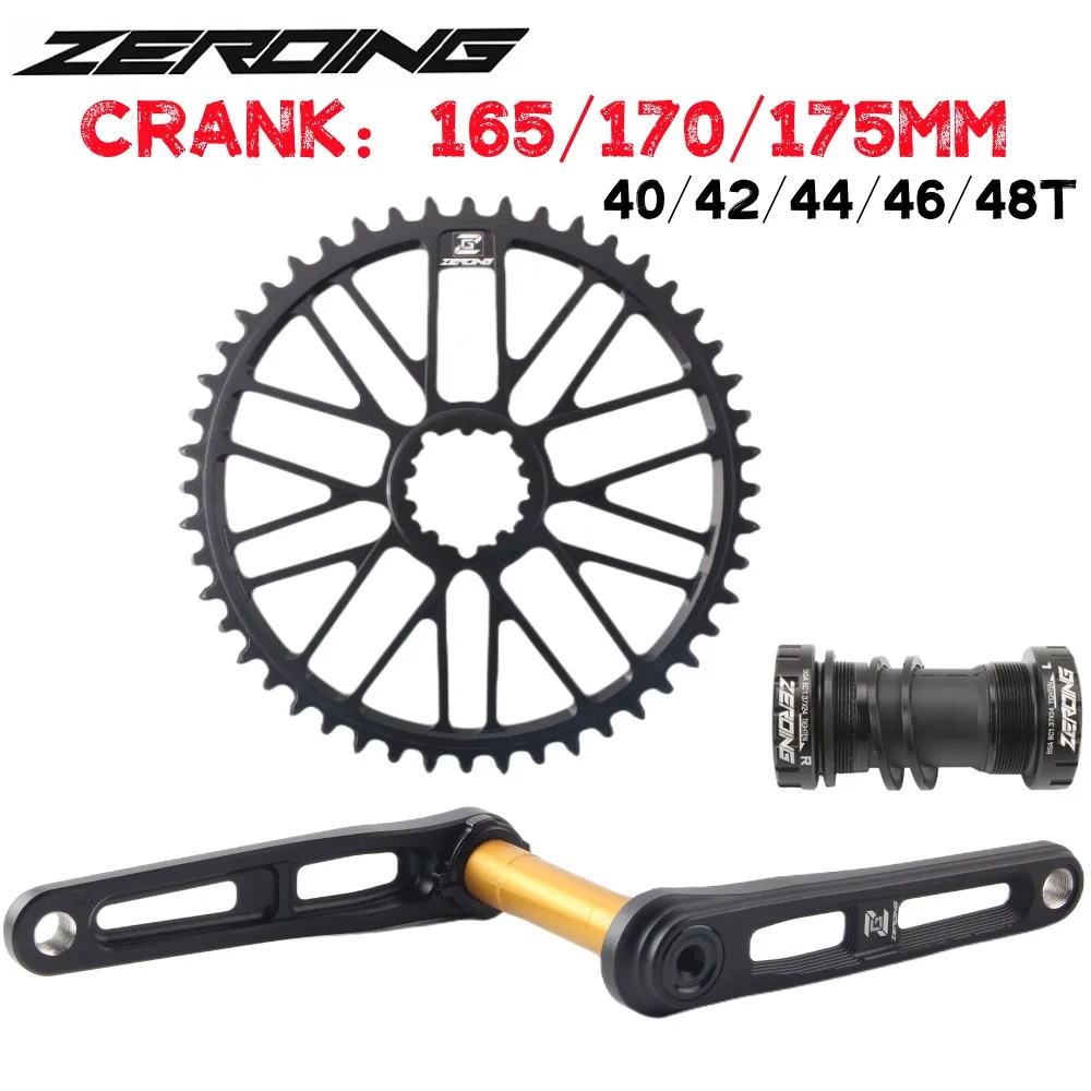 

ZEROING Road Bike Crankset 9/10/11/12 Speed Ultralight Folding Bicycle Crank 165/170/175mm 40 42 44 46 48T Single Chainring