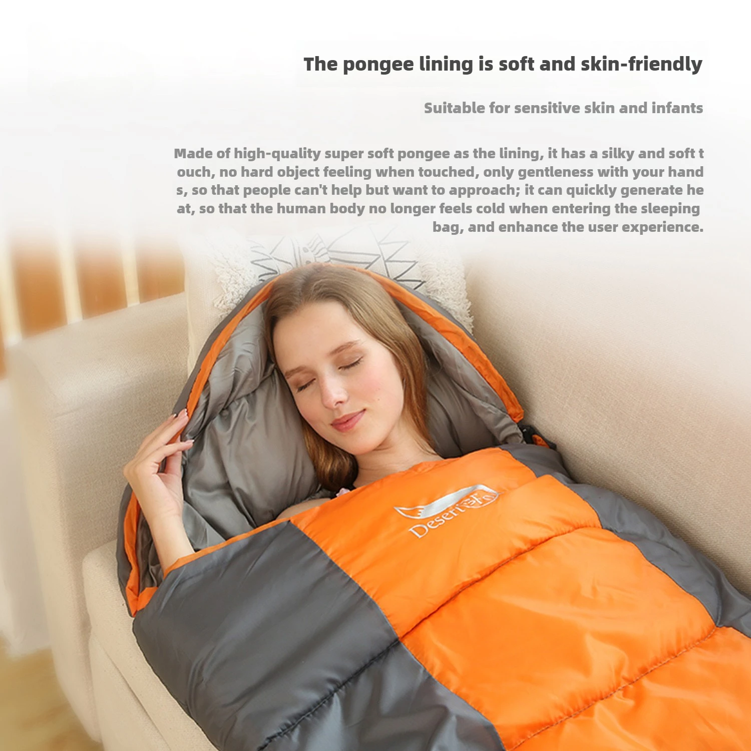 Adult outdoor sleeping bag, travel camping, single or double, can be combined, anti dirty winter sleeping bag