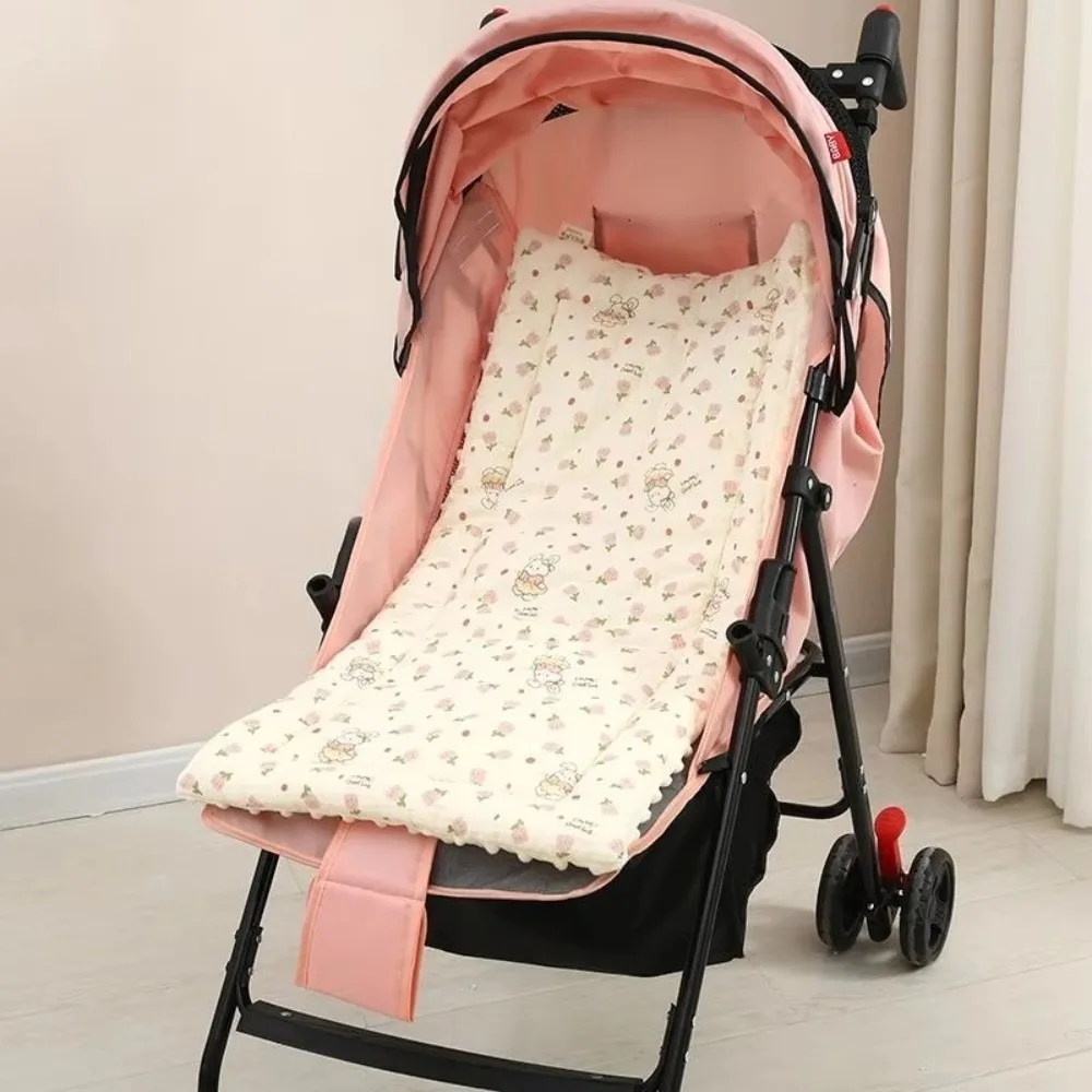 Washable Cartoon Baby Stroller Cushion Rainbow Rabbit Trolley Mattress Soft Square Baby Seat Cushion Toddler