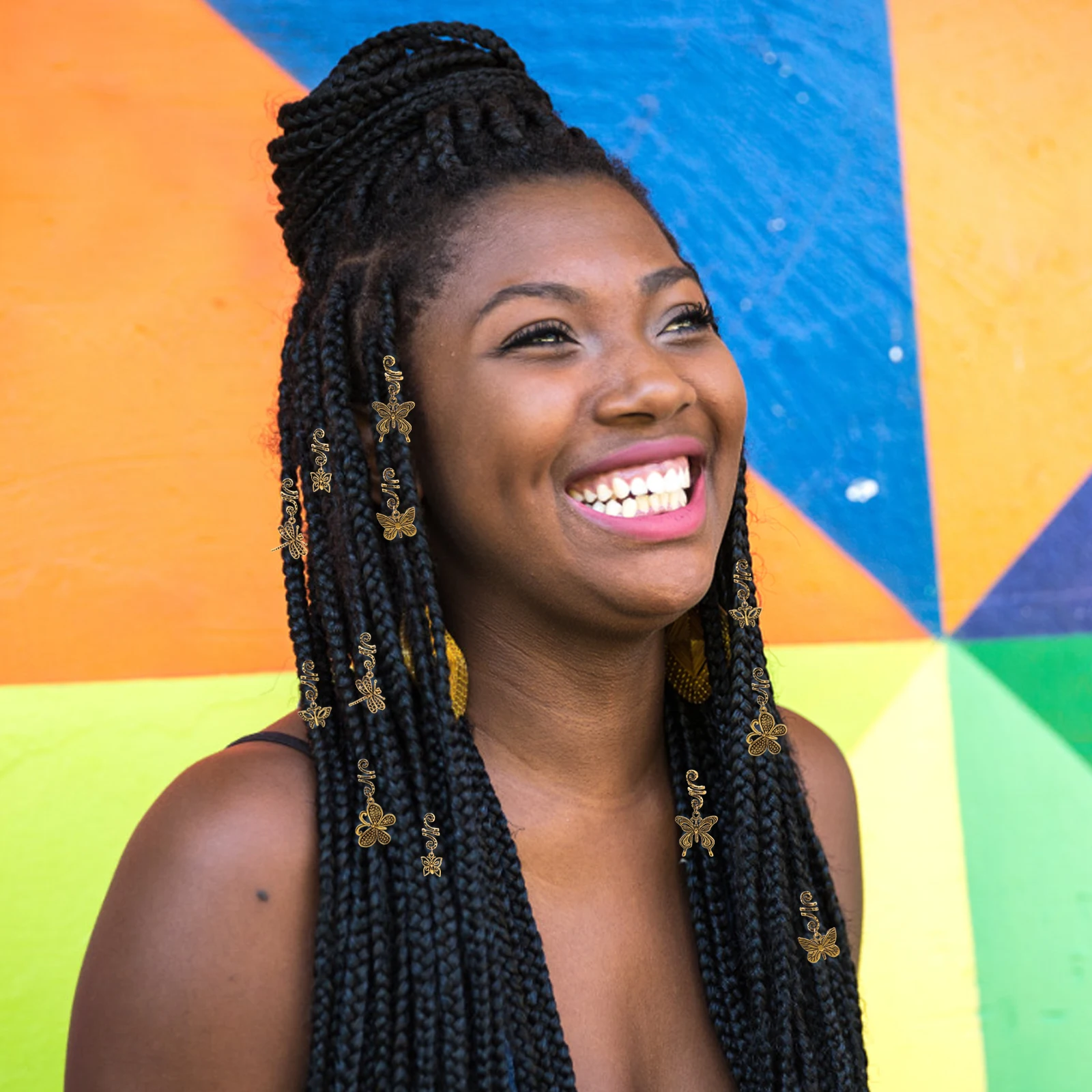 

12pcs Retro Accessories Lightweight Alloy Butterfly Braid Braiding Jewelry Vintage Metal Hair Ornaments Styling Rings Hair Care