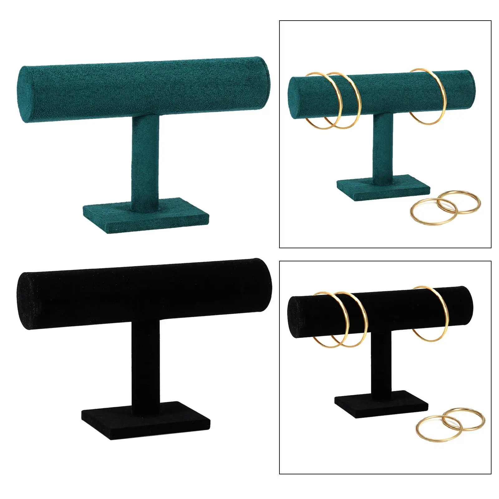 T Bar Bracelet Display Stand Microfiber Organizer for Watch Bangle Tradeshow