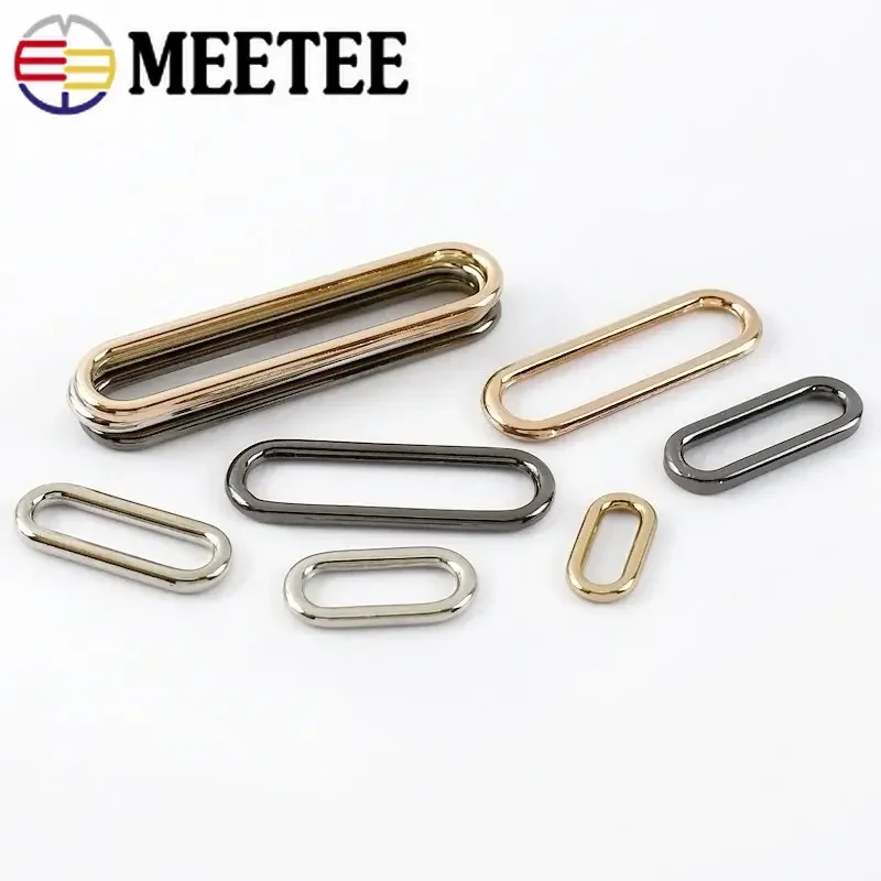 20Pcs 15-60mm Oval Metal Buckles for Shoes O D Ring Clasp Bag Strap Hooks Windbreaker Adjustment Buttons DIY Garment Accessories