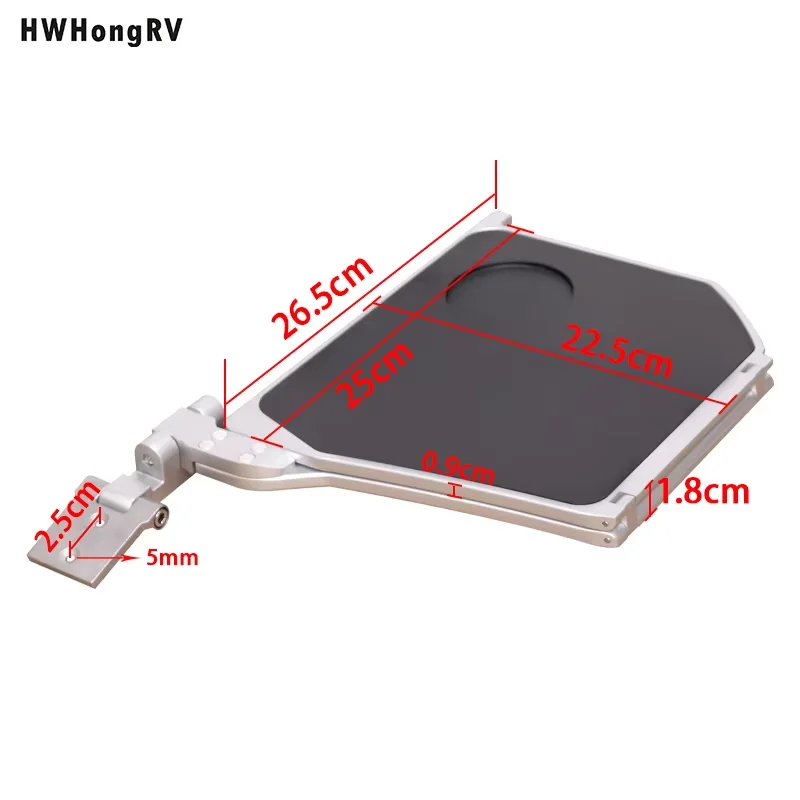 طاولة صينية ألومنيوم قابلة للطي، طاولة سفر قابلة للطي مثبتة على المقعد المدمج لشاحنة السيارة، تصميم RV Train Airplane لتوفير المساحة #2