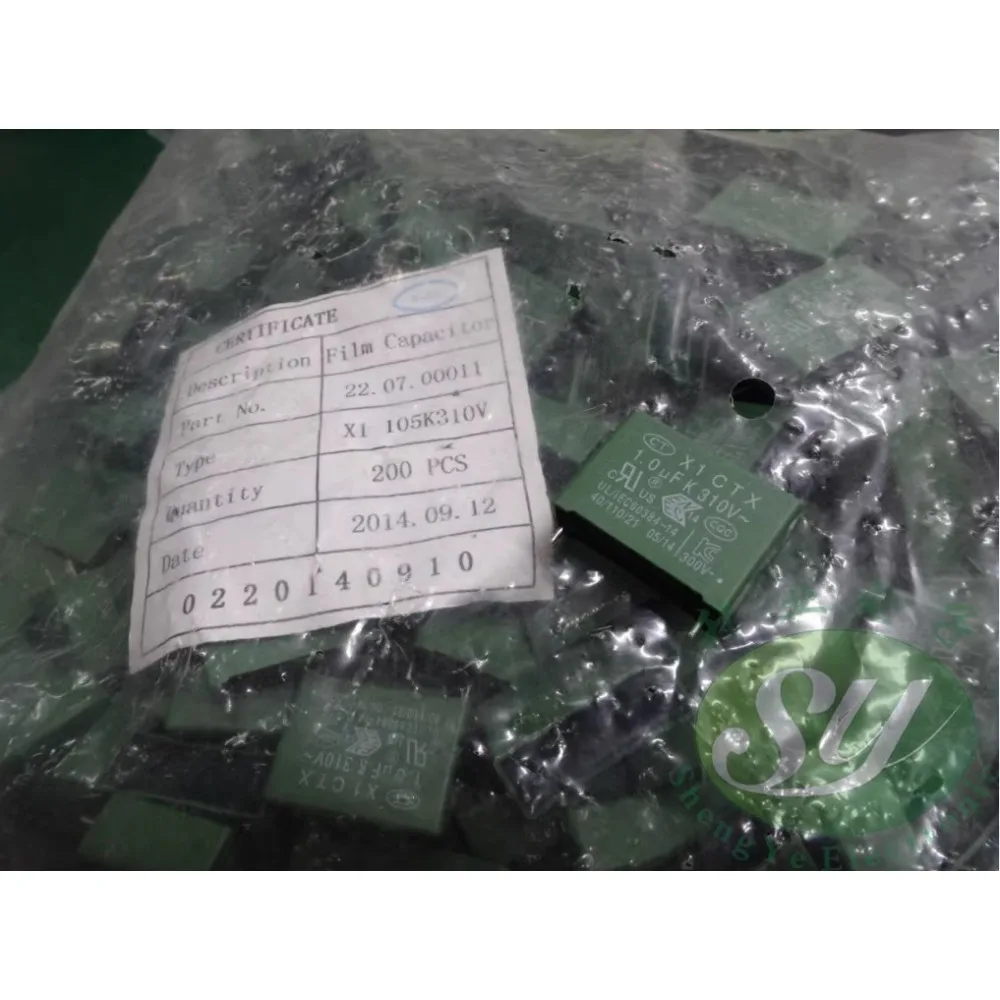 20PCS CT 1.0uf/310vAC 1u0 1uf 105 X1 New film capacitor 22.5MM