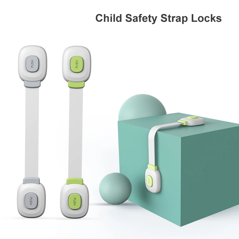 

10 Pieces Child Safety Strap Locks Baby Locks for Cabinets and Drawers Toilet Fridge With Adhesive Pads Easy Installation