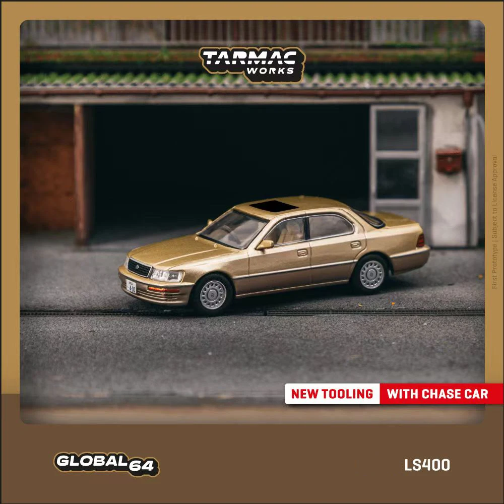 PreSale TW 1:64 LS400 Champagne Beige Metallic Diecast Diorama Car Model Collection Miniature Toys Tarmac Works