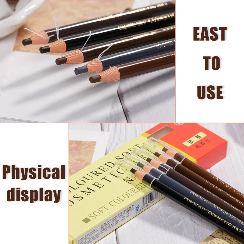 12pcs Eyebrow Pencil Shadow 5 Colors Available Makeup Eyebrow Enhancers Pen Brown Black Eyebrow Natural Beauty Pen Tattoo Supply