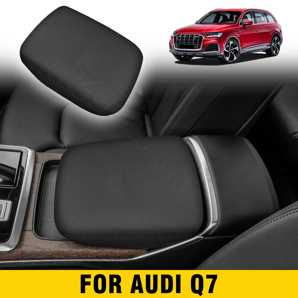 

For Audi Q7 2017-2023 2024 Car Armrest Box Cover Leather Central Control Armrest Decoration Protector Car interior Accessories