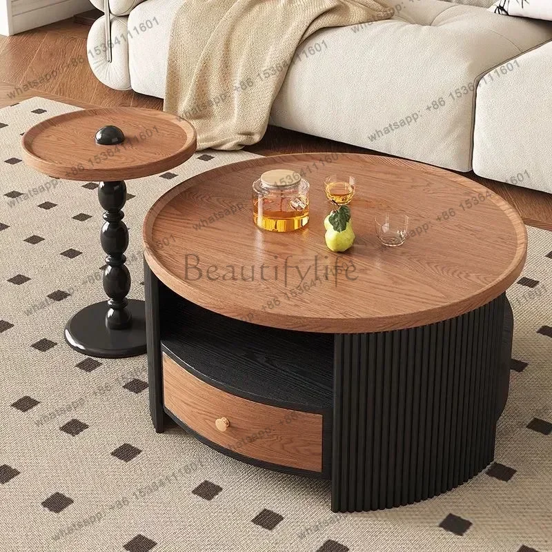 LD Kitchen Industrial  Round Unique Italian Standing Service Coffee Table Center Bedroom Mesas Bajas Salon Furniture