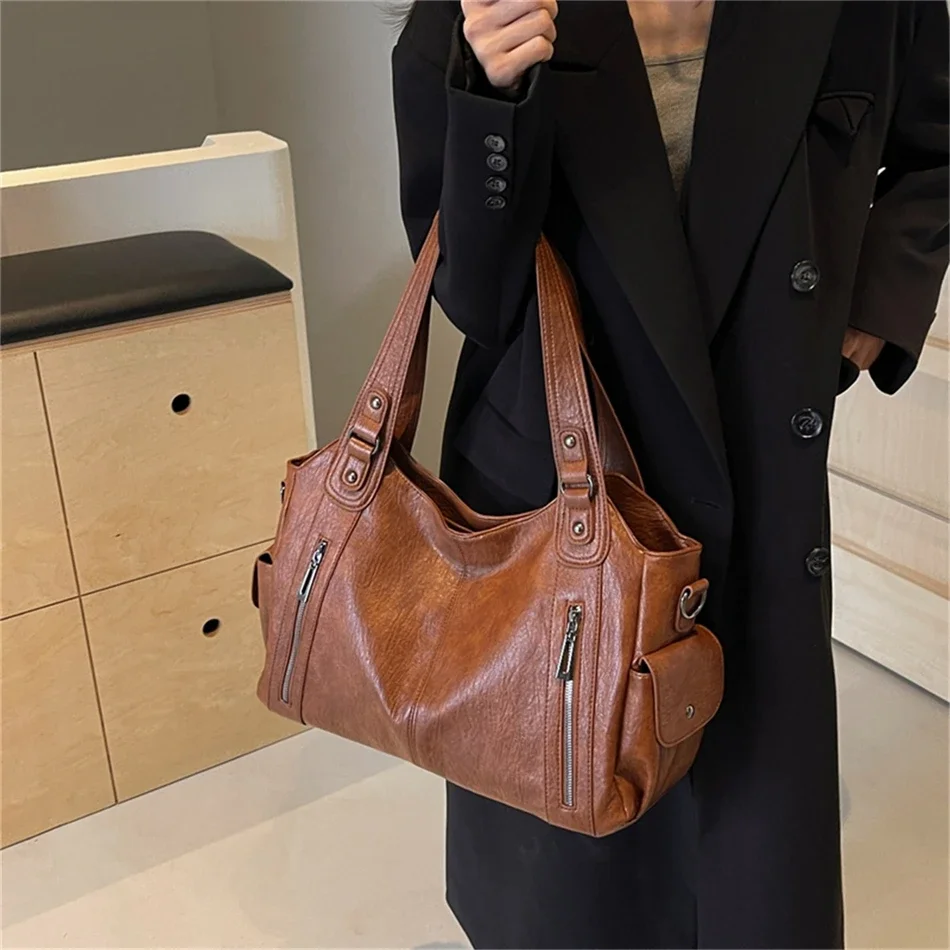 

Female Handbag Large Capacity Shoulder Bags Big Stylsih Tote Bag Ladies Soft Leather Hobos Messenger Bags Women Shopper Bag Sac