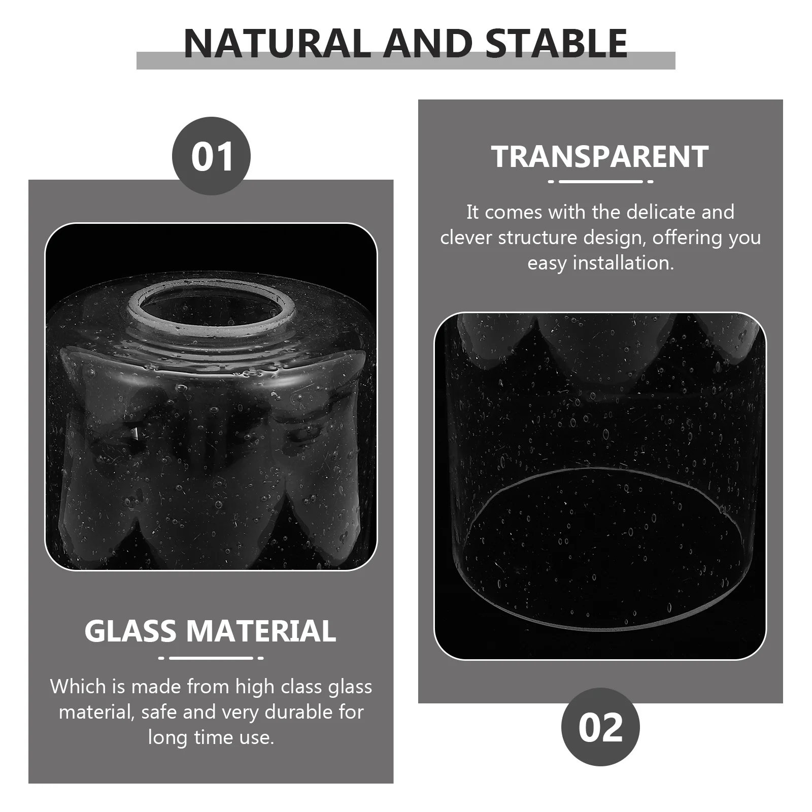 

2Pcs Glass Lampshade Ceiling Light Cover Decorative Replacement Durable Lamp Accessory for Home Warm Lighting Glass Lamp Shade